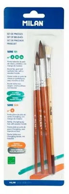 Produktbild von Milan 3 Rundpinsel Im Blister Braun Braun One Size