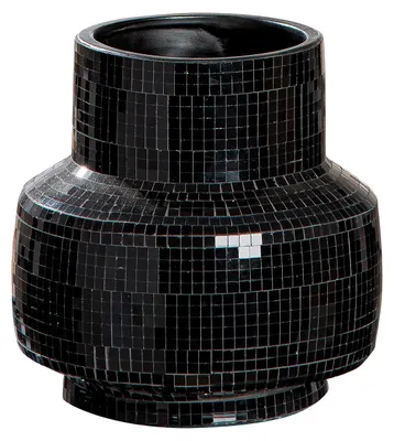 Zdjęcie produktu dla Wazon Gilde "Black Disco", ceramika, czarny, zestaw 2 sztuki, wysokość 17,5 cm, średnica 17 cm, numer artykułu: 34453, kod kreskowy: 4063387344538