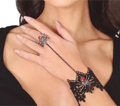 Produktbild von Fiestas Guirca - Spinne-Schmuckset für Damen, bestickt Set FG402 (Einheitsgröße) (Schwarz)