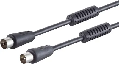 Produktbild von Antennenkabel mit Ferrit >100 dB schwarz 5m