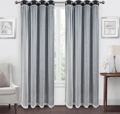 Produktbild von 2 Stück Blickdicht Vorhänge Gardinen 132cm Breite Verdunkelungsvorhang Fenstervorhänge Thermoisolierte Lichtundurchlässig Vorhänge für Wohnzimmer Schlafzimmer (132x213cm, Schwarz)