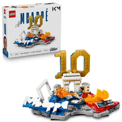 Produktbild von LEGO Editions Kylian Mbappé – Fußball-Highlights Spielzeug - 3D Modellbau mit Minifigur zum Sammeln - Kinderzimmer Deko - Geschenk für Jungen, Mädchen ab 10 Jahren und erwachsene Sportfans - 43013