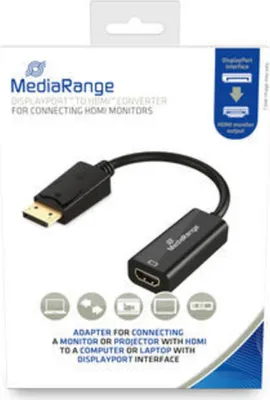 Produktbild von MediaRange HDMI Buchse/DP STecker 10 Gbit/s 15cm schwarz