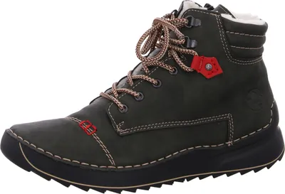 A single green boot is shown against a white background.