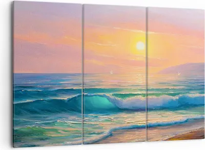 Produktbild von Bild auf Leinwand - Leinwandbild - Meer Welle Ufer - 105x70cm - Wand Bild - Wanddeko - Wandbilder - Leinwanddruck - Bilder - Kunstdruck - Wanddekoration - Leinwand bilder - Wandkunst - CE105x70-3915