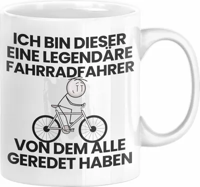 Produktbild von Fahrradfahrer Geschenk Tasse Lustige Geschenkidee Geburtstag für Fahrradfahrer Ich Bin Dieser Legendäre Fahrradfahrer Von Dem Alle Geredet Haben Kaffee-Becher (Weiß)