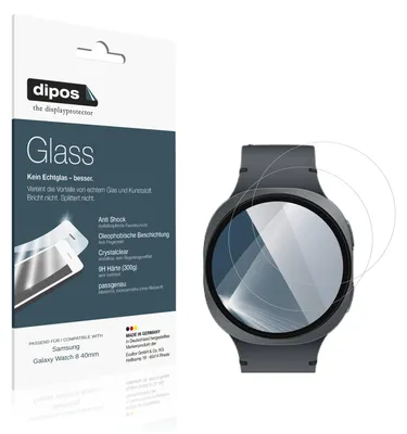 Produktbild von 2x Schutzfolie für Samsung Galaxy Watch 8 40mm - Anti-Shock 9H Folie dipos Glass Kunststoffglas