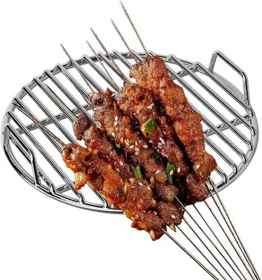 Productafbeelding van Grillrooster Rond - Barbecue rooster - Buiten koken - Antiaanbaklaag - 35 cm - Zilver