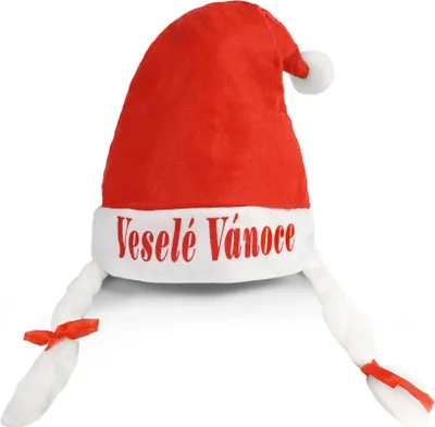 Obrázok produktu pre Vianočná čiapka s vrkočmi pre dospelých