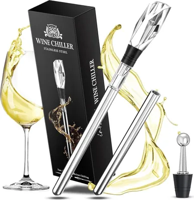 Produktbild von INOMO Weinkühlstab mit Ausgießer 2er Set in edler Geschenkbox