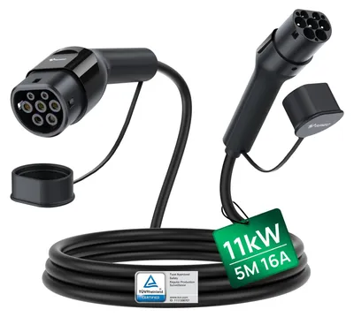 Obrázek produktu pro Nabíjecí kabel pro elektromobil, typ 2 - 11 kW, délka 5 metrů, černý