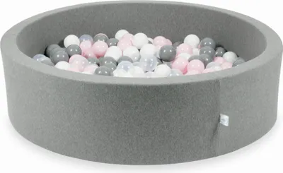 Produktbild von Dry Grey Pool 110x30 mit 400 Bällen: transparent, weiß, grau, hellrosa