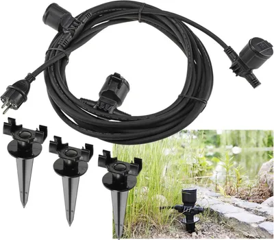 Produktbild von Gartensteckdose für Außen IP44 3-fach Einzelsteckdosen 5+2,5+2,5m