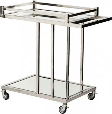 Obrázek produktu pro Casa Padrino barový vozík servírovací vozík z nerezové oceli a skla 78 x 46 x v. 79 cm - hotelový a restaurační nábytek