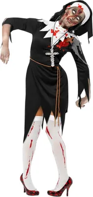 Produktbild von Nonnen Zombiekostüm Horror Nonne Halloweenkostüm S 36/38