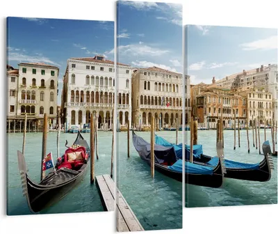 Produktbild von Bild auf Leinwand - Leinwandbild - Architektur venedig italien gondel - 95x80cm - Wand Bild - Wanddeko - Leinwanddruck - Bilder - Kunstdruck - Leinwand bilder - Wandkunst - CB95x80-2705