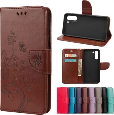 Produktbild von König Design Hülle kompatibel mit Samsung Galaxy S21 FE Kunstleder Handyhülle - Handy Case Braun