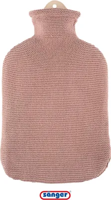 Produktbild von Sänger Wärmflasche 2,0 L mit Strickbezug Baumwolle Altrosa