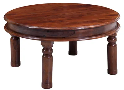 Produktbild von MASSIVMOEBEL24.DE Couchtisch rund Akazie 90x90x45 nougat lackiert OXFORD #330