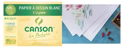 Image de CANSON C200027101 CANSON Zeichenpapier "C" à Grain, 320 x 240 mm, 125 g/qm