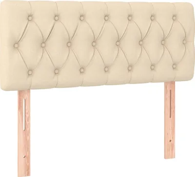 Image de Tête de lit Crème 100x7x78/88 cm Tissu