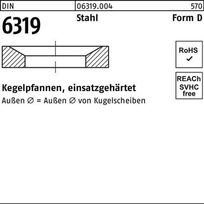 Produktbild von Reyher  Kegelpfannen DIN 6319 St. D 49 (1 Stück)
