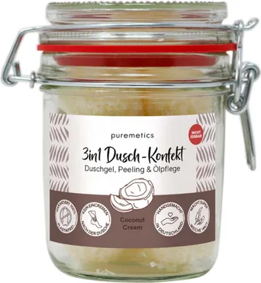 Produktbild von 3in1 Dusch-Konfekt - Coconut Cream 10 Stück im Dekoglas 200g