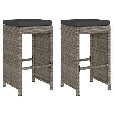 Produktbild von VidaXL 368687, Terrasse, Gepolsterter Sitz, Polyrattan, Stahl, Grau, 400 mm, 400 mm