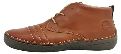 Image de Chaussures de ville Rieker pour femmes, bottines à lacets, couleur marron, style décontracté