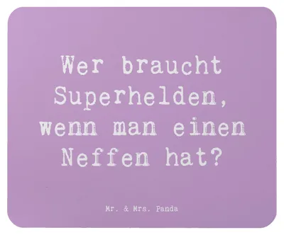 Produktbild von Mr. & Mrs. Panda Mousepad Spruch Neffe Held - Lavendeltraum - Geschenk, Handarbeit, Familie, Mouse Pad, Dankeschön, persönliche Erinnerungen, computer, Mauspad, pc