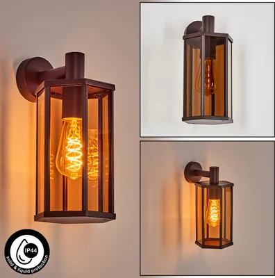 Produktbild von Atri Außenleuchte aus Metall/Glas in Rostfarben/Bernsteinfarben