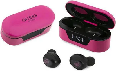 Obrázok produktu pre Guess Wireless Earbuds bezdrôtové slúchadlá (GUTWST31EM) - Bluetooth 5.0, TWS, USB-C, LED displej, dokovacia stanica, IPX4 - Magenta