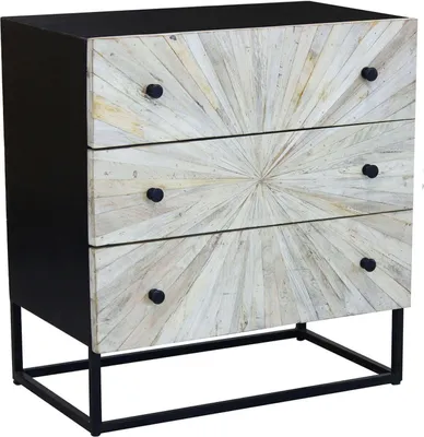 Immagine prodotto di Milani Home - cassettiera 3 cassetti 75 x 45 x 81 cm, legno di mango e ferro