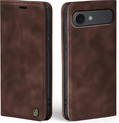 Produktbild von Handy Hülle für Apple iPhone 17 Air Klapphülle Bookcase Flip Cover Handy Tasche Etui Farbe: Dunkelbraun
