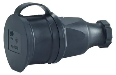 Produktbild von HEDI 9003 Schuko-Kupplung 250 V 16 A mit Spritzwasserschutz für bis zu 3x2,5 mm²