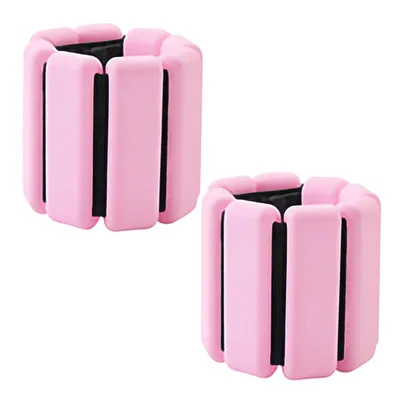 Produktbild von sada 2 nastaviteľných 450 g závaží na zápästie, závažia na nohy a ruky, príslušenstvo na pilates - FITILIFT Pink