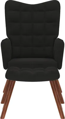 Produktbild von Möbel Fernseh- & Relaxsessel - Schwarz - CLORIS Relaxsessel mit Hocker Schwarzer Samt,10.8 Kg - 942263
