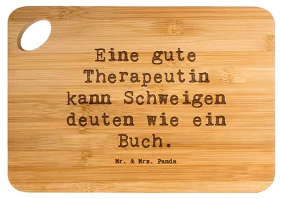 Produktbild von Mr. & Mrs. Panda schneidbrett Spruch Therapeutin Weisheit - Transparent - Geschenk, holzschneidebrett, Brett, Frühstücksbrett, ungesprochen, Holzbrett, Schneidebrett