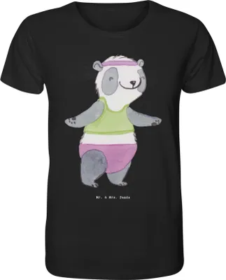 Produktbild von Mr. & Mrs. Panda Tshirt Panda Aerobic Größe L - Schwarz - Geschenk, Print-T-Shirt, Fitness, T-Shirt Herren, Fitnessstudio, Oberteil, Herren-T-Shirt
