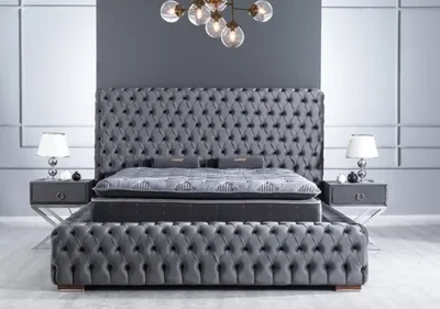 Produktbild von Nachttisch Grau Beistelltisch Tisch Holz Tische Möbel Nachttische Schlafzimmer