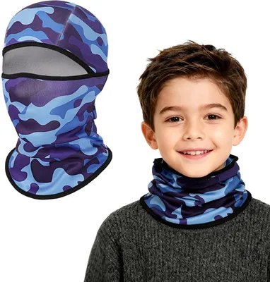 Produktbild von Sturmhaube Fleece 4-8 Jahre, Kamuflage, winddicht und warm, für Skifahren