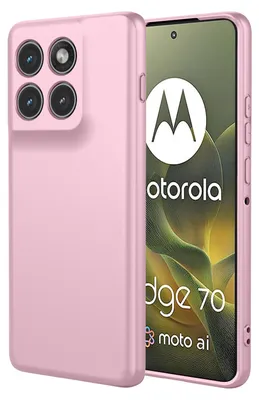 Productafbeelding van MobyDefend Hoesje - Geschikt voor Motorola Edge 70  -  Matte Siliconen Backcover - Licht Roze