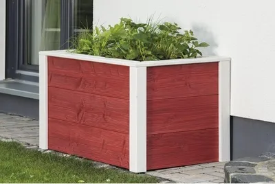Produktbild von Hochbeet klassisch Konsta 106x65x78 cm rot-weiß