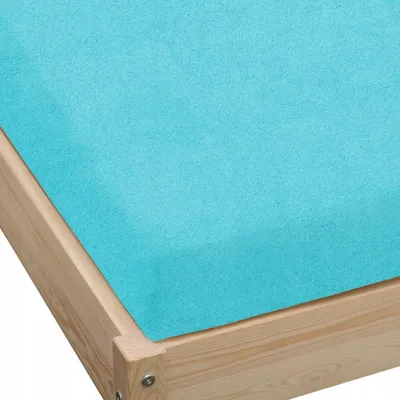 Obrázek produktu pro Froté prostěradlo na pružném rámu, 90x200 cm, tyrkysová barva, silná kvalita