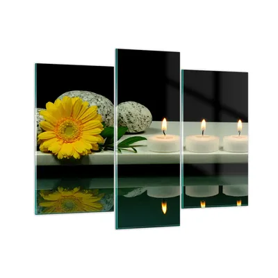 Produktbild von Bilder auf glas - Spa Blume Kerze Stein - 130x100cm - Glasbilder - Wandbilder - Kunstdruck - zum Aufhängen bereit - Wanddekoration aus Glas - Glas Bilder - Wandbild auf Glas - GCB130x100-0415