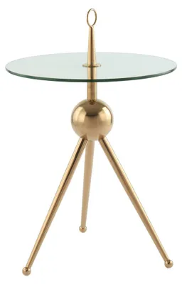 Productafbeelding van Salontafel Ontario van roségoudkleurig staal en glas