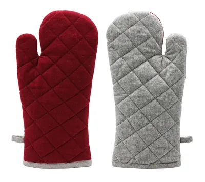 Obrázok produktu pre HOME ELEMENTS Chňapka s magnetom, červená + béžová z recyklovanej bavlny
