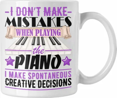 Produktbild von Trendation - Piano-Spieler Tasse Geschenk Pianist Kaffee-becher (Weiß)