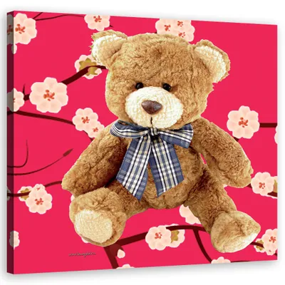 Produktbild von Leinwandbild Teddybär für Kinder 40x40 Feeby Braun bild für die wand bereit zum aufhängen