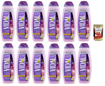 Produktbild von Vidal emotions bagnodoccia exotic love fiori di tiaré 500 ml, Diademblumen Schaumbäder Bades bath shower foam 12x 500ml + Italian Gourmet polpa 400g